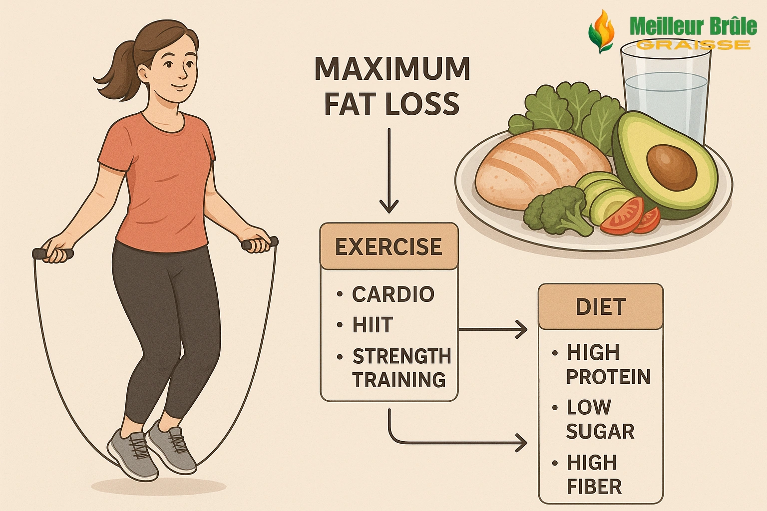 www.meilleurbrulegraisse.com - Ilustrasi Kombinasi Olahraga dan Diet untuk Pembakaran Lemak Maksimal